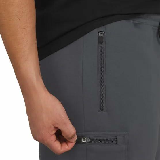 Weatherproof Vintage Men's Heavyweight Cargo Sweatpants - with Zip Pockets and Flex Waist (Gray, M)
