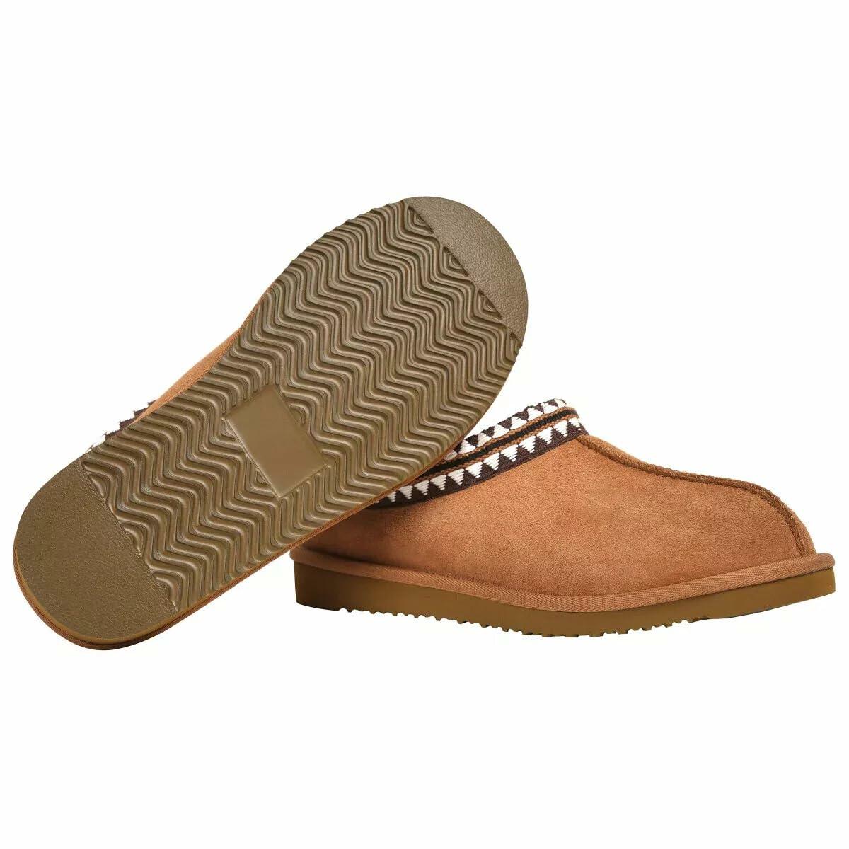 Kirkland Signature Unisex Shearling Slipper Havane (Chestnut, US Footwear Size System, Adult, Men, Numeric, Medium, 10)
