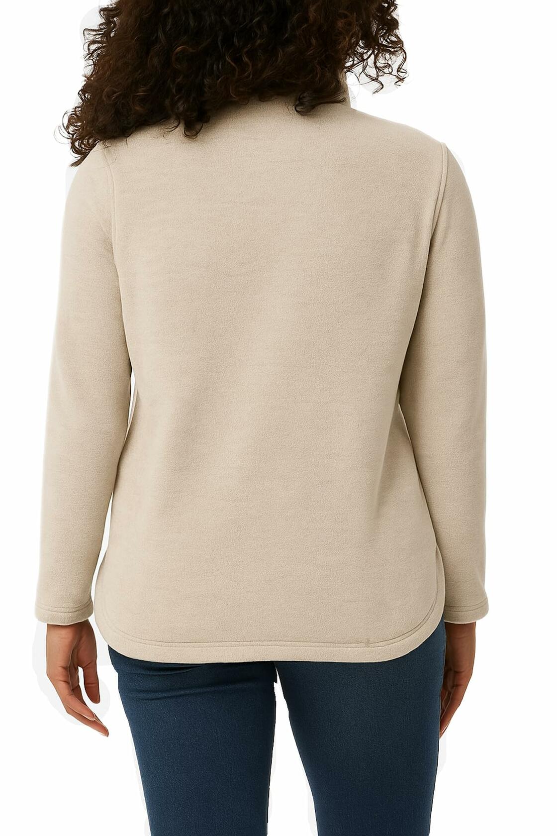 32 Degrees Heat Women's Mock Neck Fleece 1/4 Zip Pullover Sweater with Pockets (US, Alpha, X-Large, Regular, Regular, Tan)