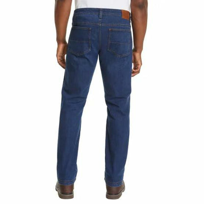 Kirkland Signature Men's Comfort Stretch Straight Fit Classic 5 Pocket Denim Jean (US, Waist Inseam, 38, 30, Regular, Regular, Dark Blue)