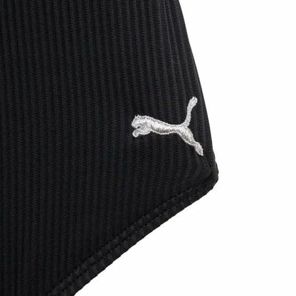 PUMA Women’s Ribbed One Piece Swimsuit – Scoop Neck Stretch Swimwear with UPF 50+ Protection (Black, XL)