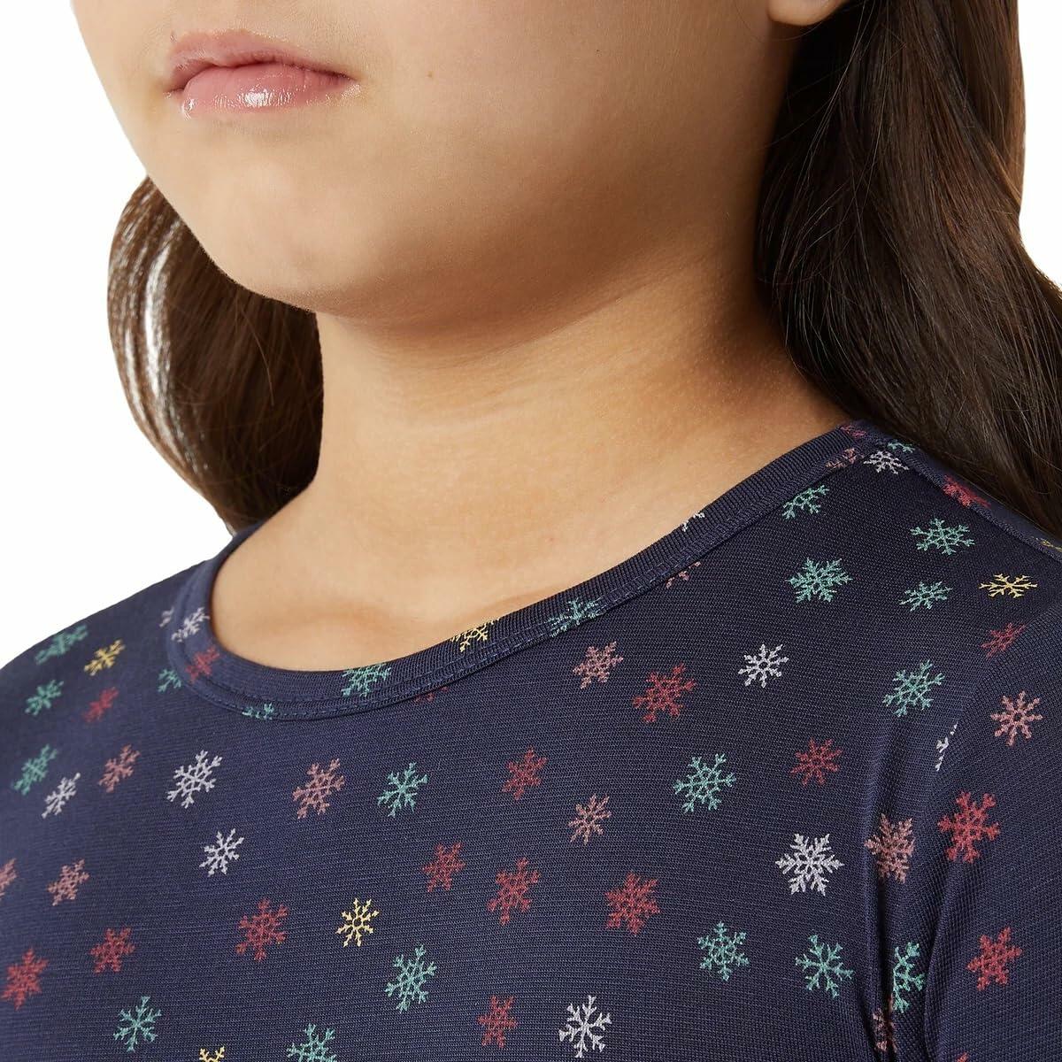32 Degrees Kid's Heat Base Layer Set (Navy Snowflake, X-Large)