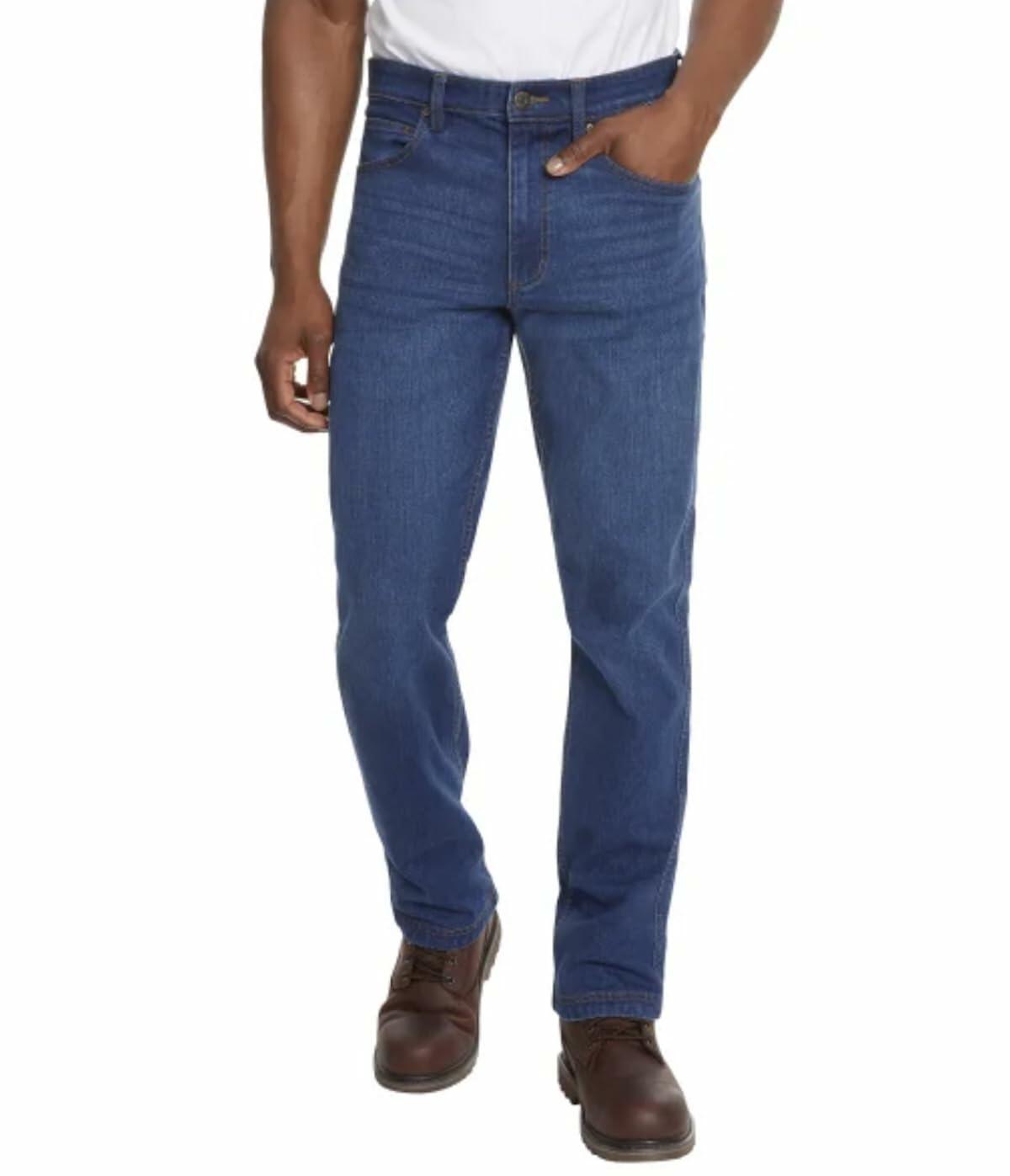 Kirkland Signature Men's Comfort Stretch Straight Fit Classic 5 Pocket Denim Jean (US, Waist Inseam, 32, 30, Regular, Regular, Blue)