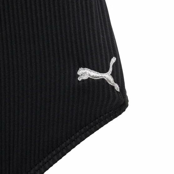 PUMA Women’s Ribbed One Piece Swimsuit – Scoop Neck Stretch Swimwear with UPF 50+ Protection (Black, M)