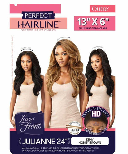 Outre Perfect Hair Line Synthetic 13x6 Faux Scalp Lace Front Wig - JULIANNE 24 (1B Off Black)