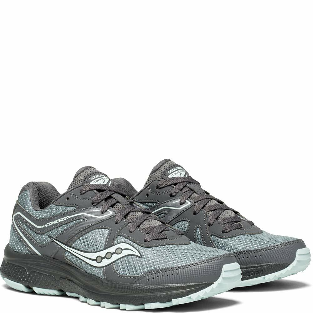 Saucony Women's Grid Cohesion TR11 Sneaker, Grey/Mint, 075 M US