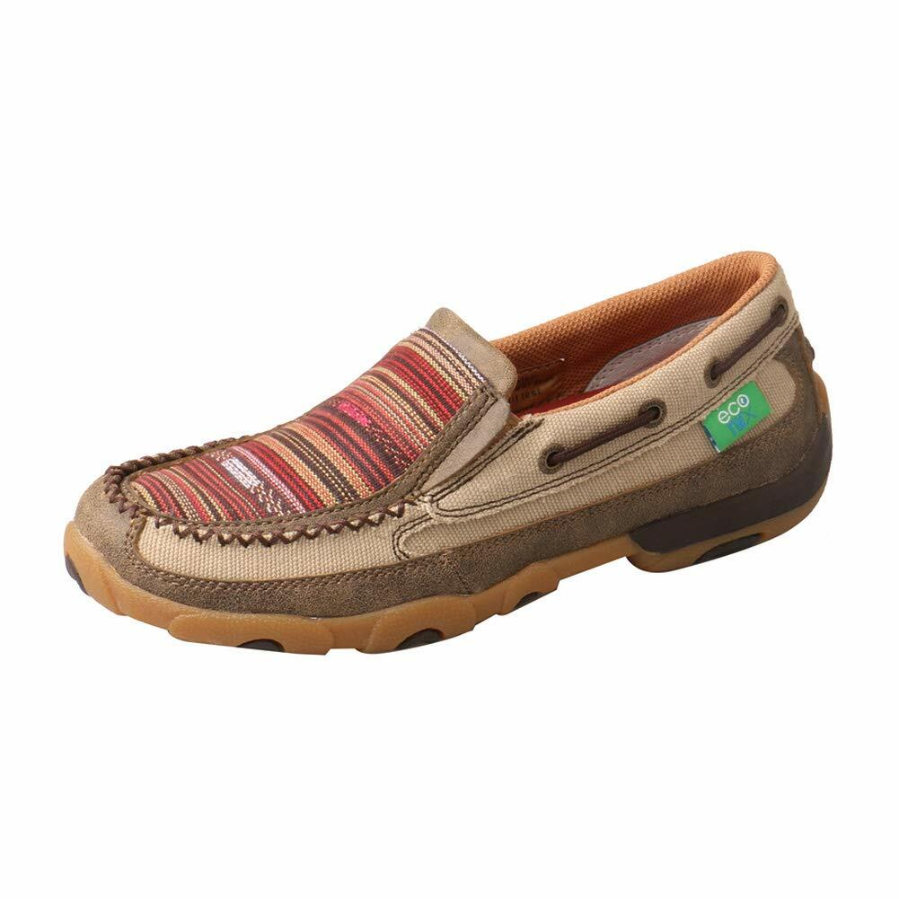 Twisted X Women's Slip-On Driving Moc, Moc Toe, Khaki & Multi, 6 M