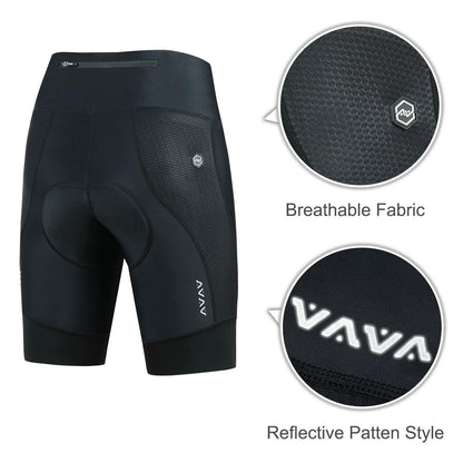 NORTHHILL Women's Padded Bike Shorts Biking Cycling Shorts High Waisted Bicycle Mountain Bike with Riding 4D Liner Gel Padding Pockets Spin UPF50+ BLACK L