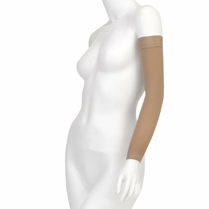 Juzo Soft 2002, Compression Armsleeve with Silicone Top Band, 30-40 mmHg, Max, Regular, 3 (III), Beige