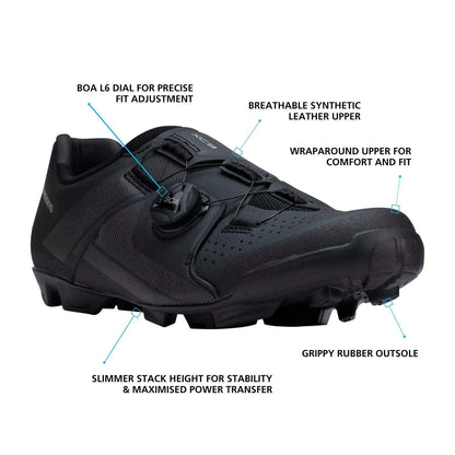 SHIMANO SH-XC300 High Value XC Mountain Bike Shoe, Black, 9.5-10 Men (EU 44)