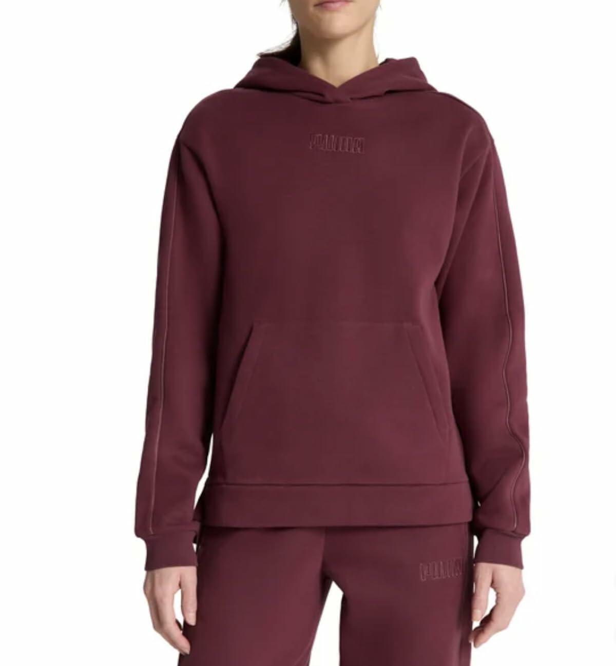 PUMA Women's Long Sleeve Fleece Pullover Hoodie with Kangaroo Pocket (US, Alpha, XX-Large, Regular, Regular, Red)