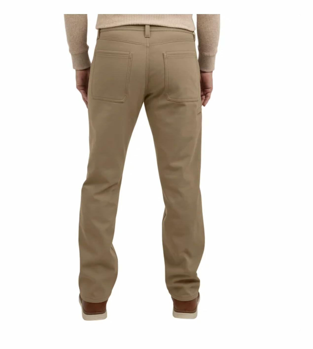 Weatherproof Vintage Men's Comfort Stretch Relaxed Fit Bonded Fleece Lined Canvas Utility Pant (US, Waist Inseam, 40, 30, Regular, Regular, Tan)