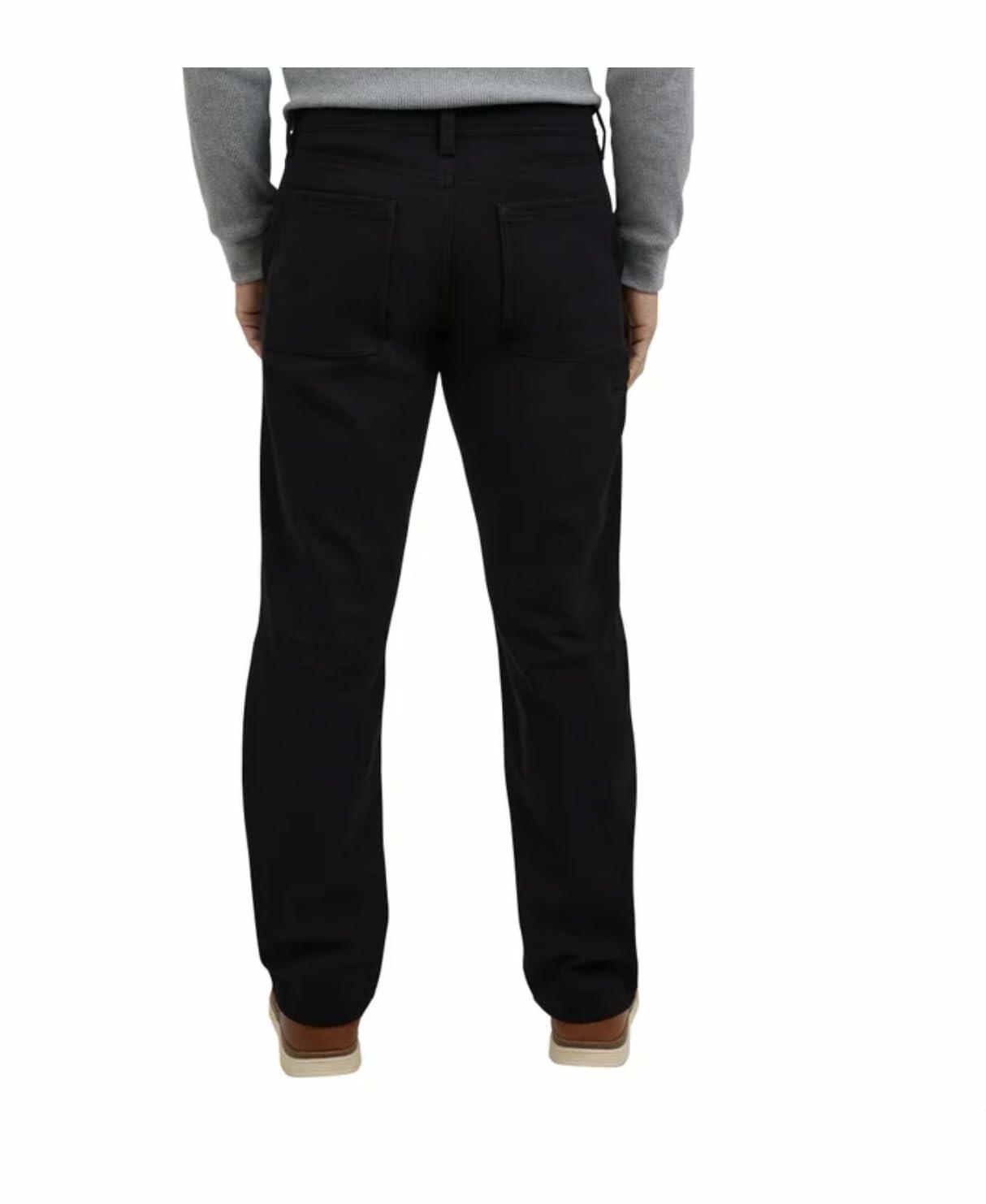 Weatherproof Vintage Men's Comfort Stretch Relaxed Fit Bonded Fleece Lined Canvas Utility Pant (US, Waist Inseam, 40, 32, Regular, Regular, Black)