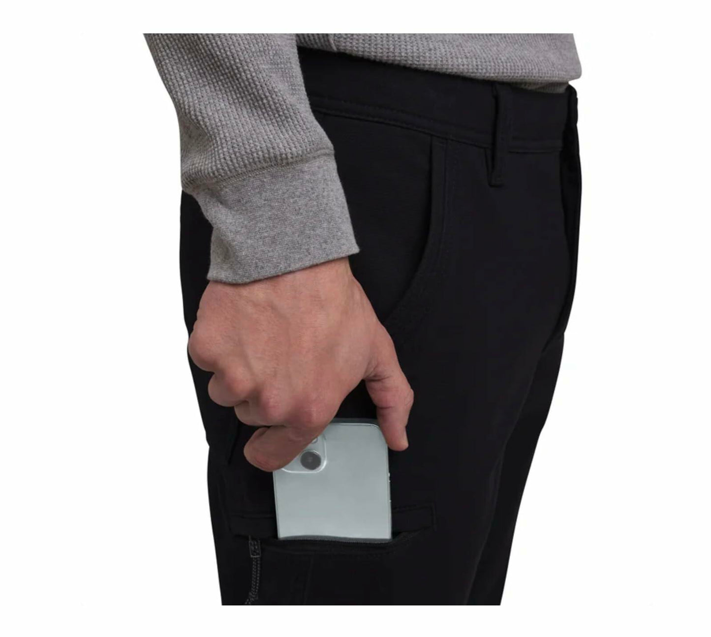 Weatherproof Vintage Men's Comfort Stretch Relaxed Fit Bonded Fleece Lined Canvas Utility Pant (US, Waist Inseam, 40, 32, Regular, Regular, Black)