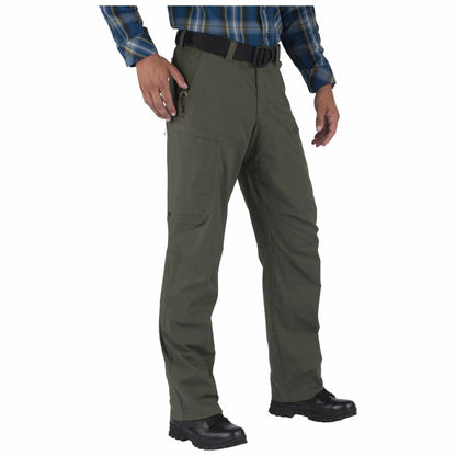 5.11 Tactical Men's Apex Cargo Work Pants, Flex-Tac Stretch Fabric, Gusseted, Water Resistant Finish, TDU Green, Men's Size 34W x 34L