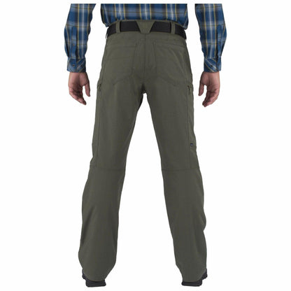 5.11 Tactical Men's Apex Cargo Work Pants, Flex-Tac Stretch Fabric, Gusseted, Water Resistant Finish, TDU Green, Men's Size 34W x 34L