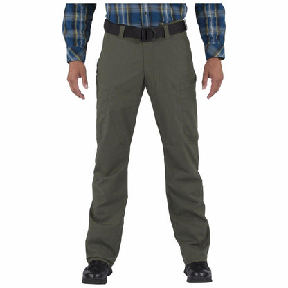 5.11 Tactical Men's Apex Cargo Work Pants, Flex-Tac Stretch Fabric, Gusseted, Water Resistant Finish, TDU Green, Men's Size 34W x 34L