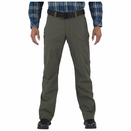 5.11 Tactical Men's Apex Cargo Work Pants, Flex-Tac Stretch Fabric, Gusseted, Water Resistant Finish, TDU Green, Men's Size 34W x 34L