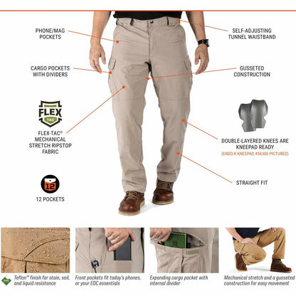 5.11 Tactical Men's Stryke Pants, Black, Size 38W x 36L, Style 74369