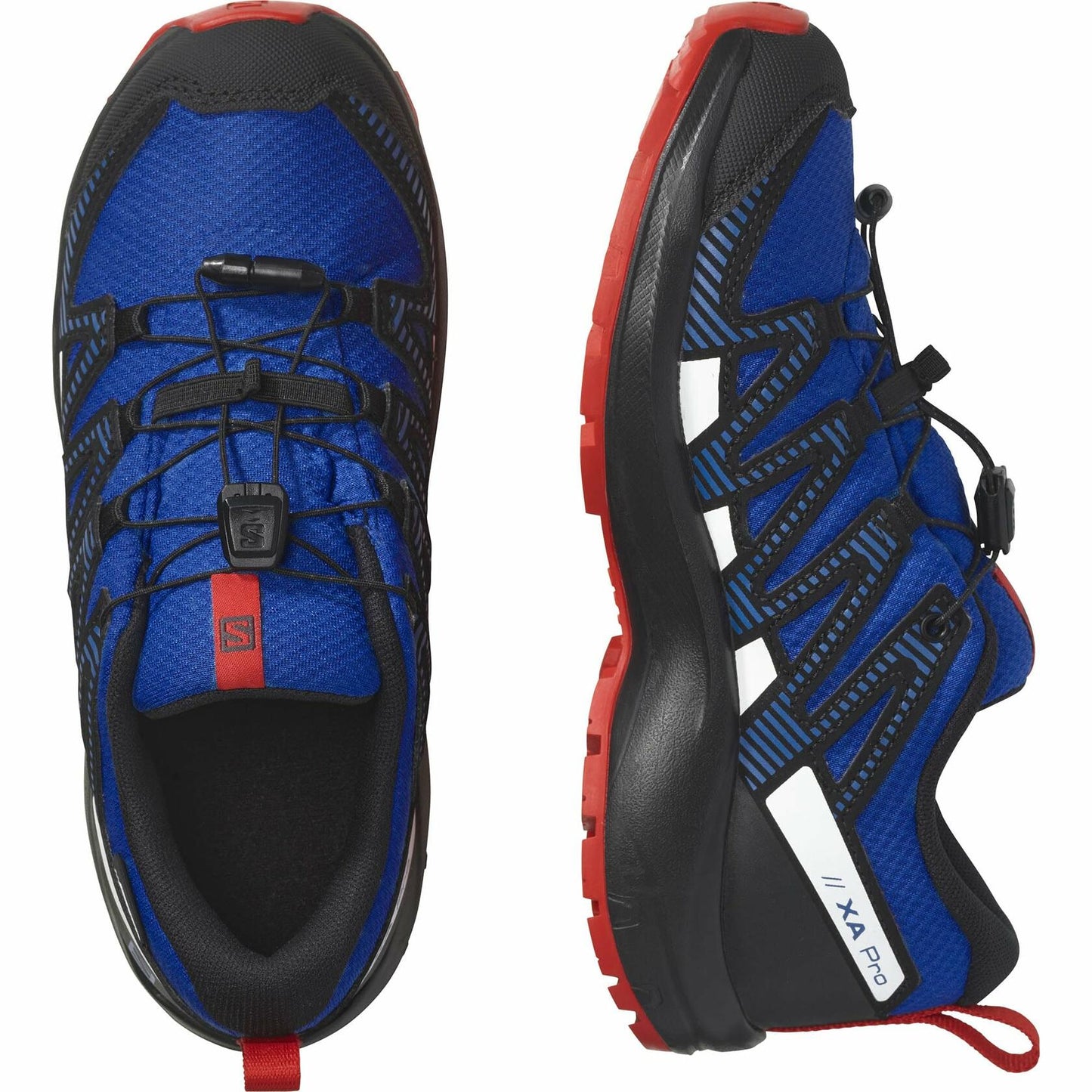 Salomon Unisex Junior’s XA Pro V8 ClimaSalomon Waterproof Hiking Shoes for Kids - Lapis Blue/Black/Fiery Red - 5