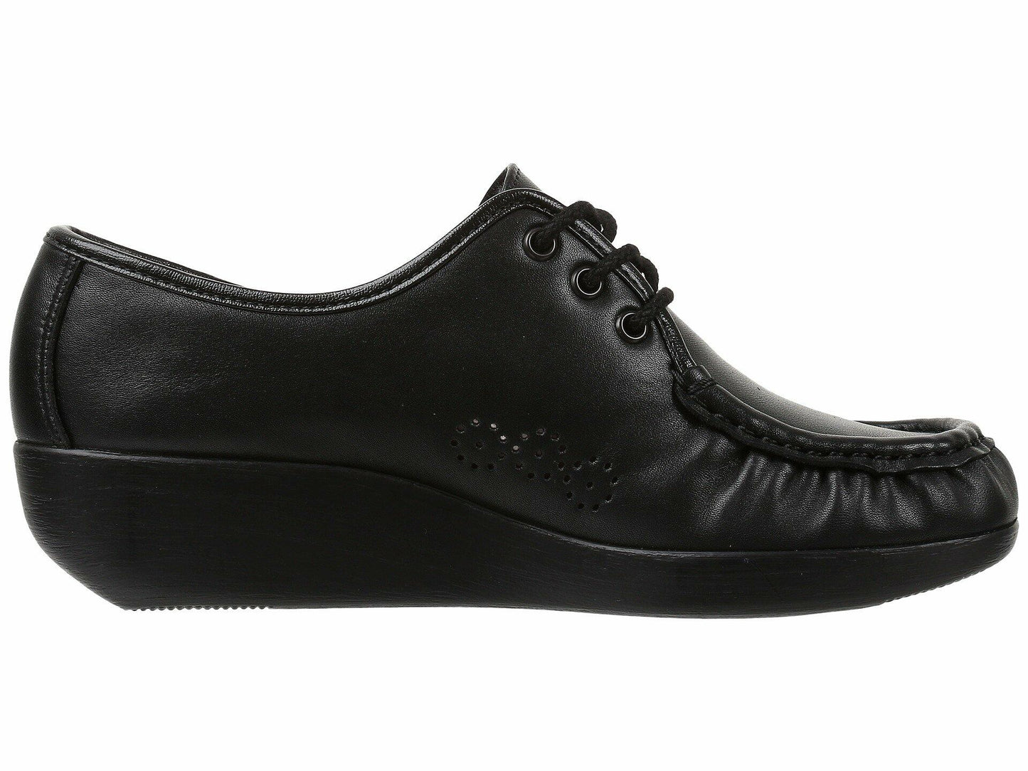 SAS Bounce Comfort Moc Lace-Up Shoes for Women – Leather Upper – Textile Lining – Foot-Shape® Last Construction Bluebird 9.5 WW - Double Wide (D)