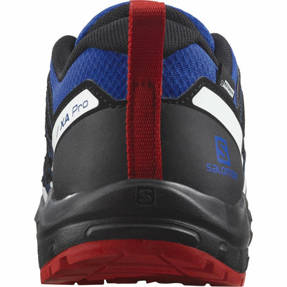 Salomon Unisex Junior’s XA Pro V8 ClimaSalomon Waterproof Hiking Shoes for Kids - Lapis Blue/Black/Fiery Red - 5