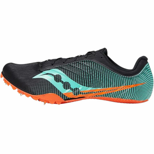 Saucony Men's Spitfire 5 Track Sneaker, Black/Cool Mint, 7.5