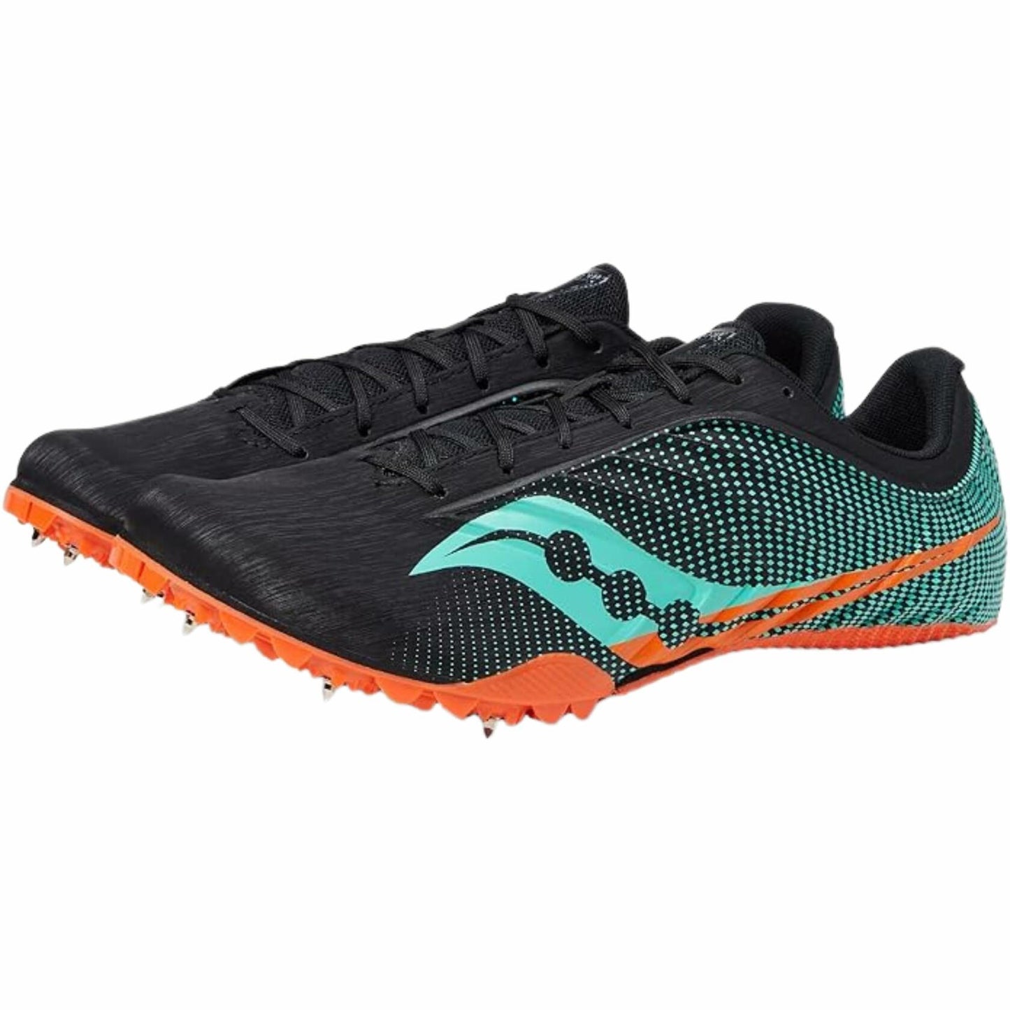 Saucony Men's Spitfire 5 Track Sneaker, Black/Cool Mint, 7.5
