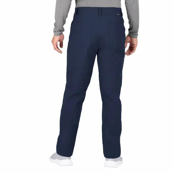 Gerry Men's Water Resistant Fleece Lined Stretch Pants with Zip Pockets and Adjustable Hem, Blue (30W x 30L)