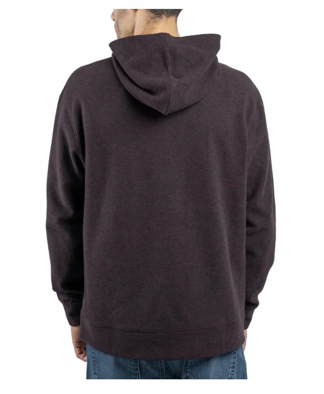 Jachs New York Men's Relaxed Fit Brushed Heathered Pullover Hoodie with Pockets (US, Alpha, Large, Regular, Regular, Dark Red)