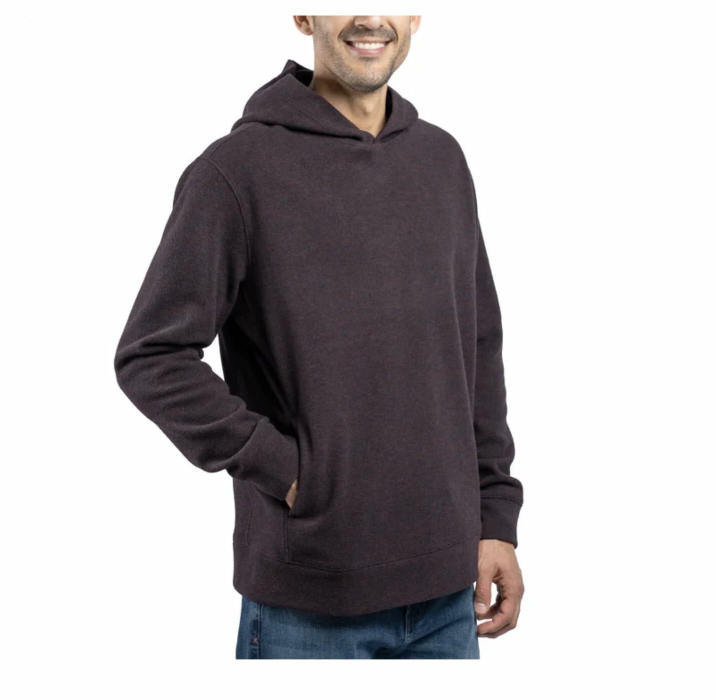 Jachs New York Men's Relaxed Fit Brushed Heathered Pullover Hoodie with Pockets (US, Alpha, Large, Regular, Regular, Dark Red)