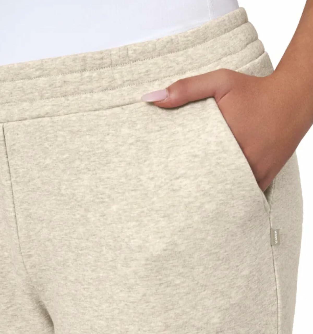 Mondetta Women's Pull On High Waisted Fleece Pant (US, Alpha, Large, Regular, Regular, Tan)