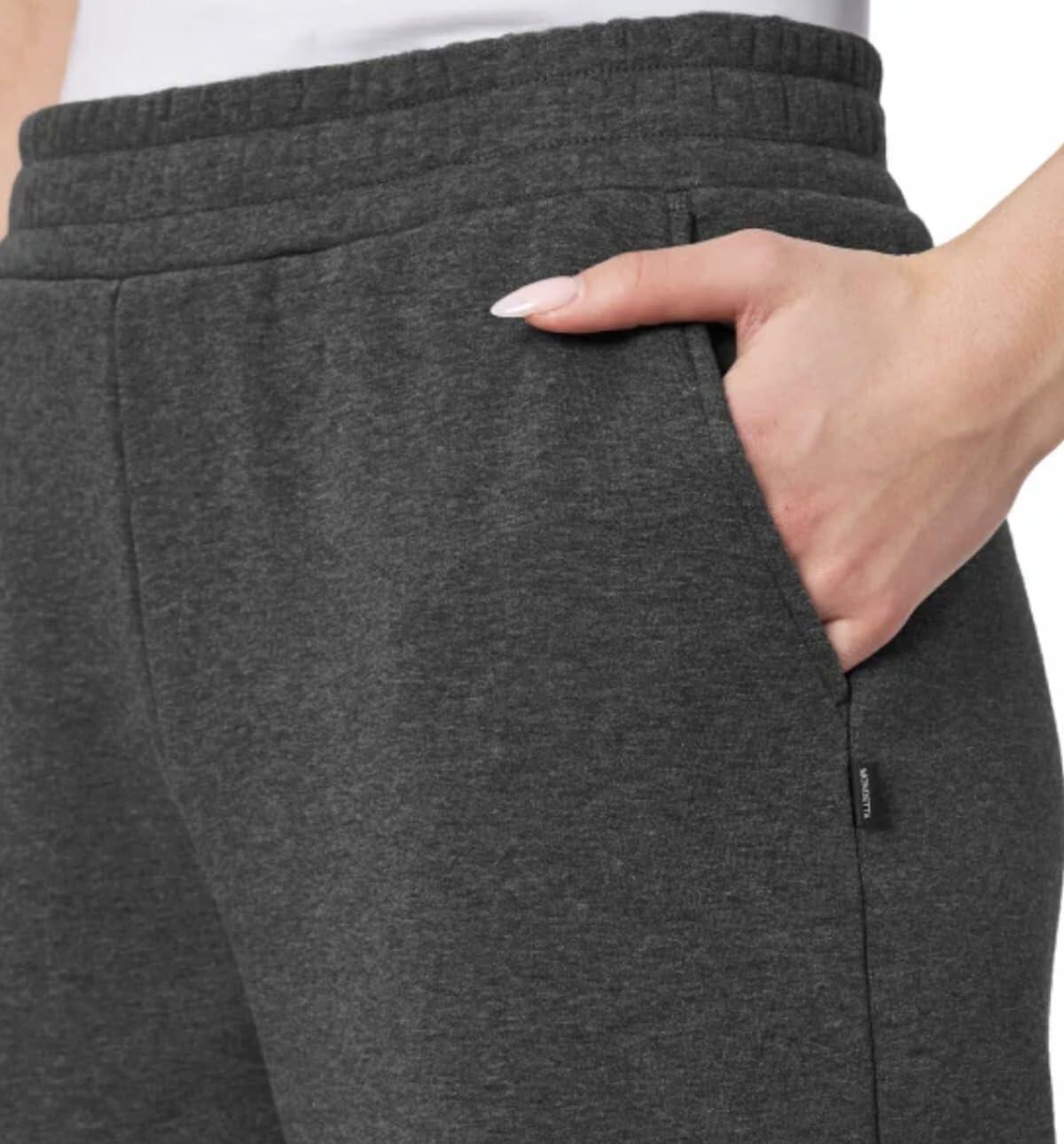 Mondetta Women's Pull On High Waisted Fleece Pant (US, Alpha, X-Large, Regular, Regular, Black)
