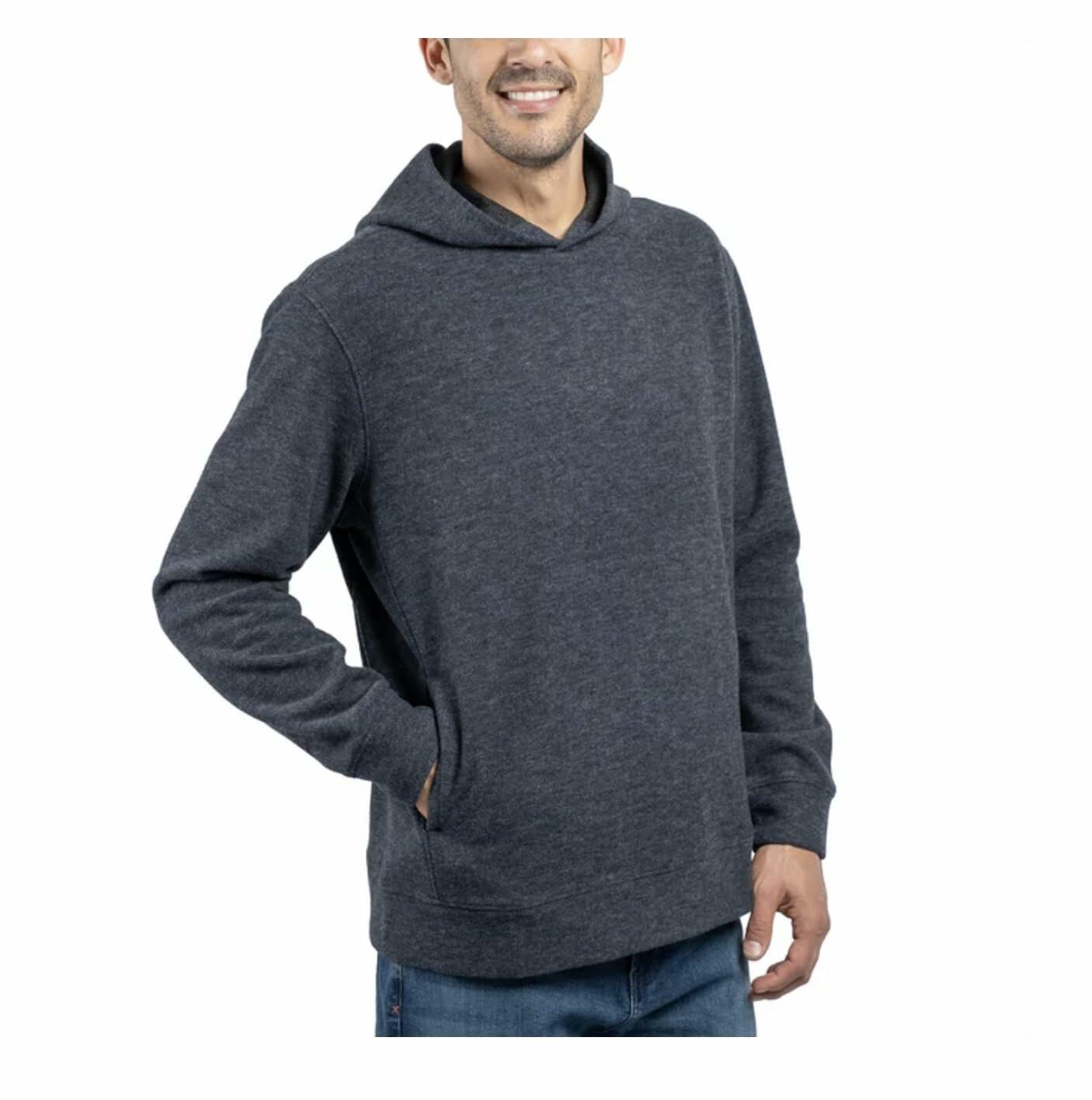 Jachs New York Men's Relaxed Fit Brushed Heathered Pullover Hoodie with Pockets (US, Alpha, Small, Regular, Regular, Blue)