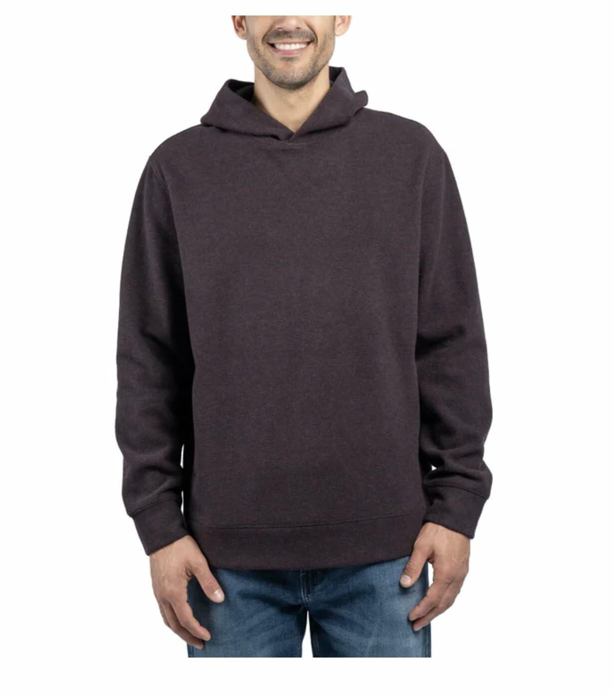 Jachs New York Men's Relaxed Fit Brushed Heathered Pullover Hoodie with Pockets (US, Alpha, Large, Regular, Regular, Dark Red)