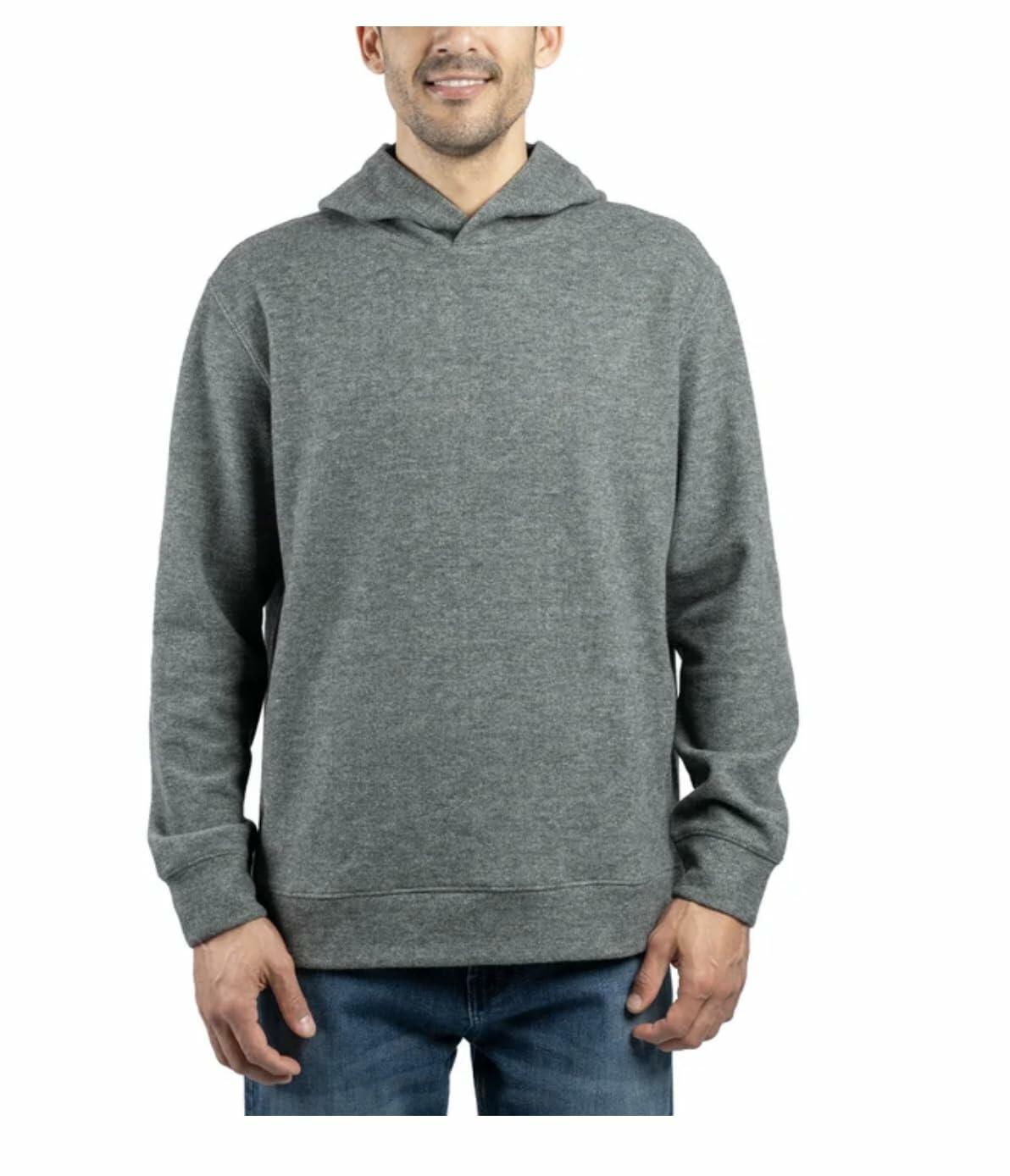 Jachs New York Men's Relaxed Fit Brushed Heathered Pullover Hoodie with Pockets (US, Alpha, Large, Regular, Regular, Gray)