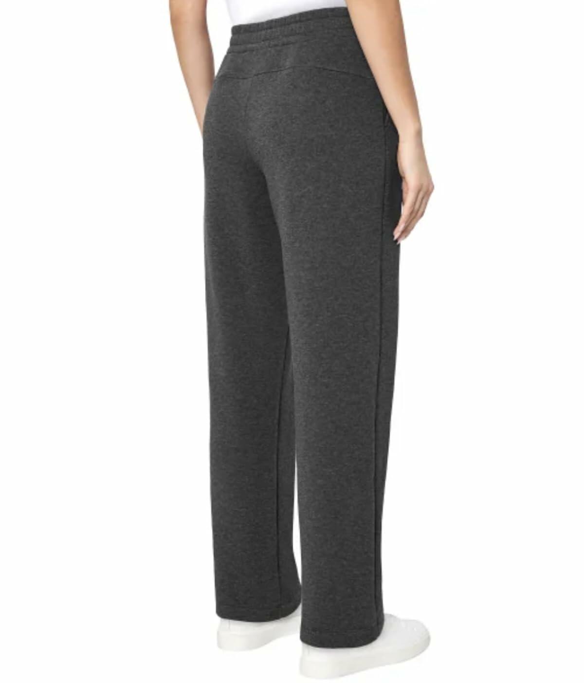 Mondetta Women's Pull On High Waisted Fleece Pant (US, Alpha, Large, Regular, Regular, Black)