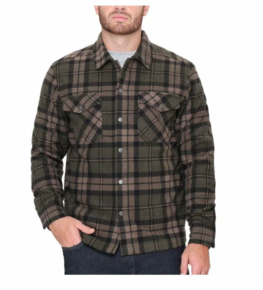 The B.C. Clothing Co. Heritage Men's Textured Flannel Shirt (US, Alpha, Small, Regular, Regular, Green)