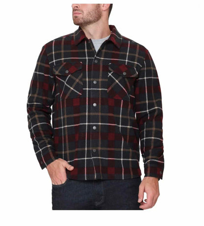 The B.C. Clothing Co. Heritage Men's Textured Flannel Shirt (US, Alpha, Small, Regular, Regular, Red)