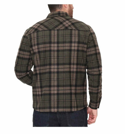 The B.C. Clothing Co. Heritage Men's Textured Flannel Shirt (US, Alpha, Small, Regular, Regular, Green)