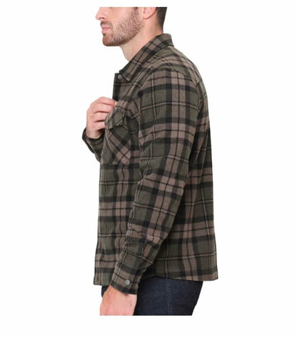 The B.C. Clothing Co. Heritage Men's Textured Flannel Shirt (US, Alpha, Small, Regular, Regular, Green)
