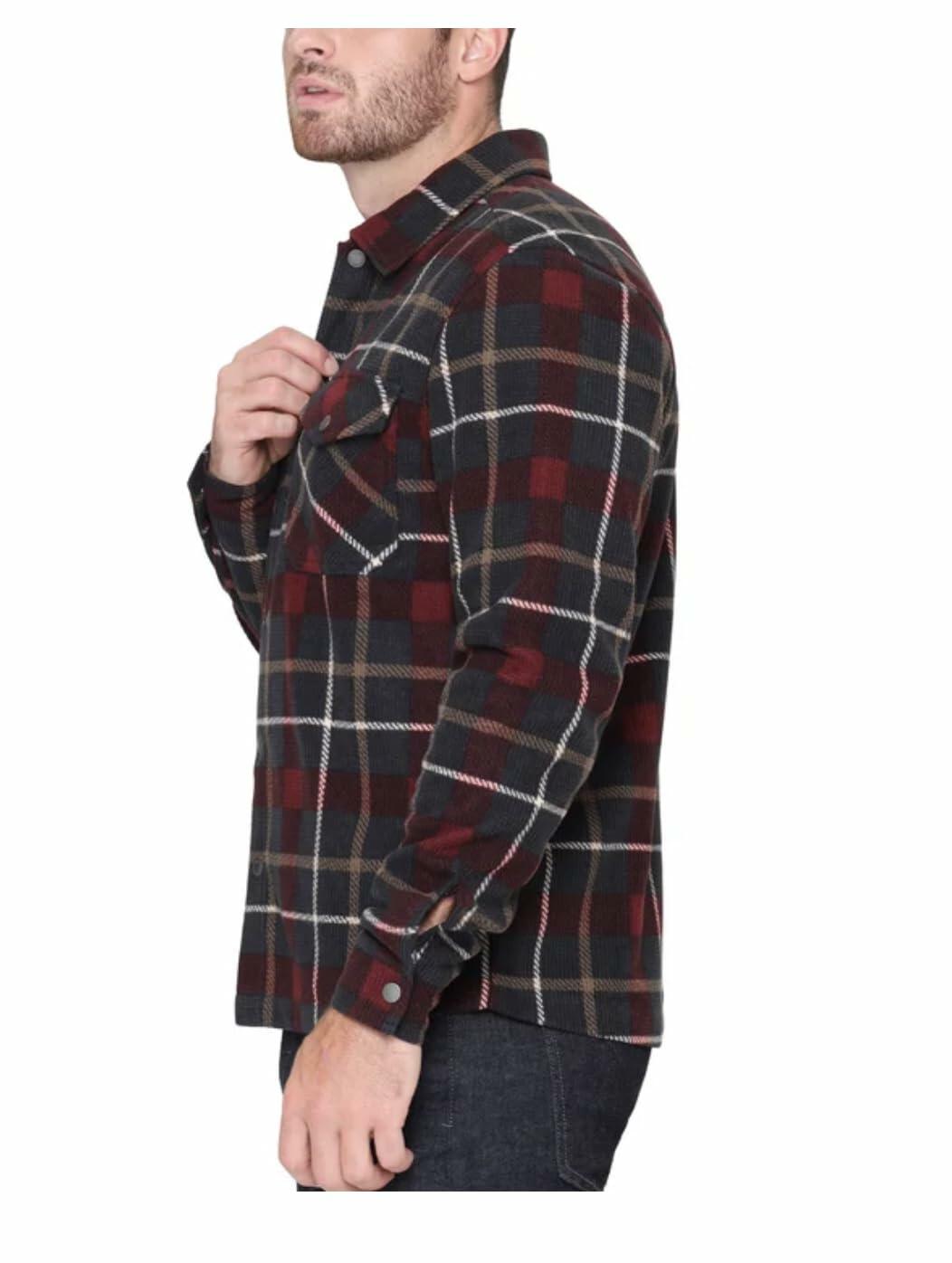 The B.C. Clothing Co. Heritage Men's Textured Flannel Shirt (US, Alpha, Small, Regular, Regular, Red)