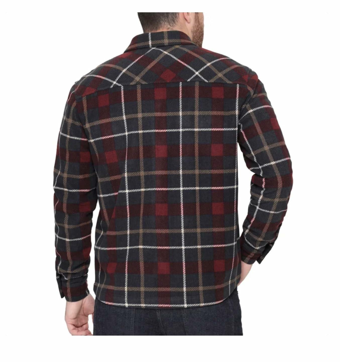 The B.C. Clothing Co. Heritage Men's Textured Flannel Shirt (US, Alpha, Small, Regular, Regular, Red)