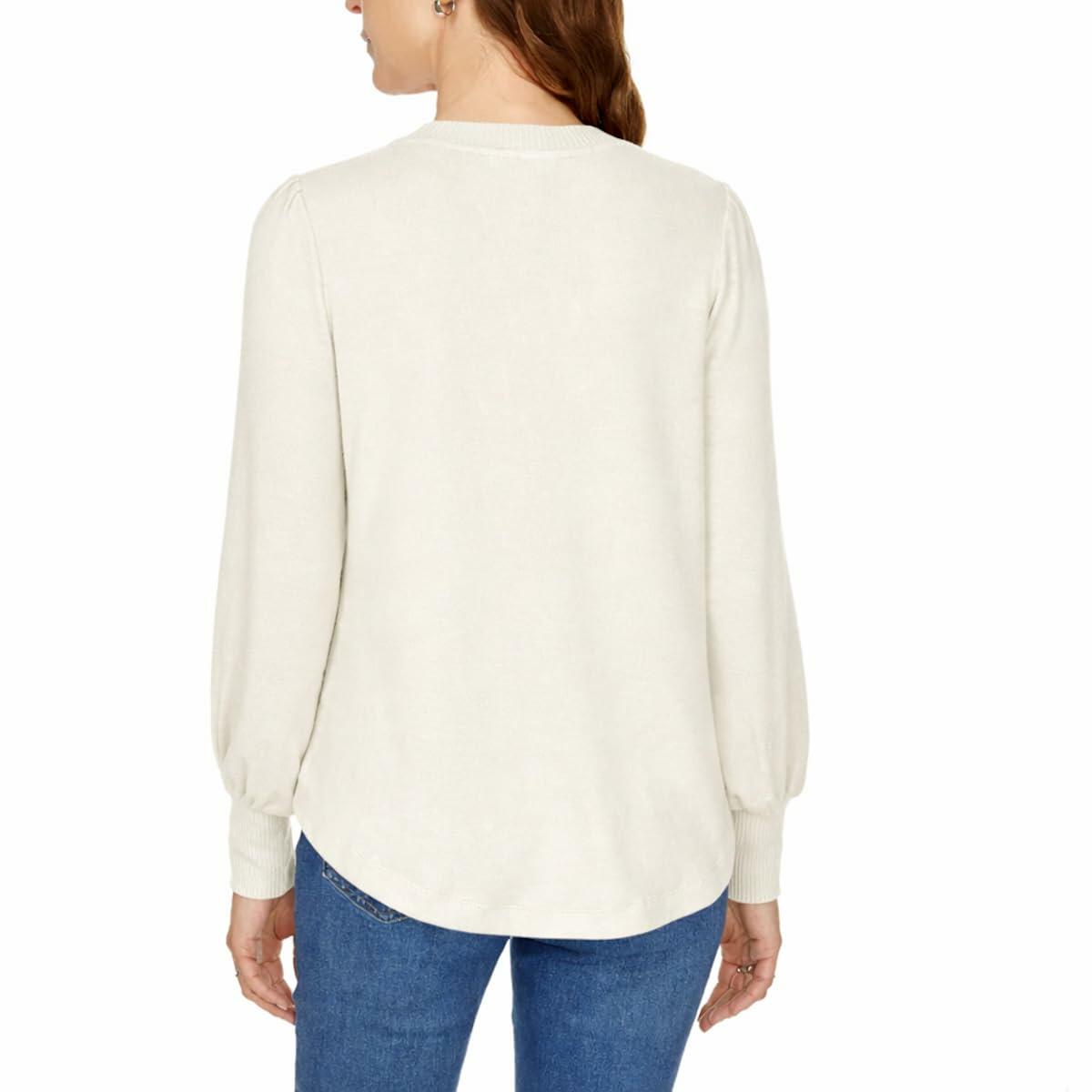 Buffalo David Bitton Women's Long Sleeve Cozy V-Neck Top (US, Alpha, XX-Large, Regular, Regular, Cream)
