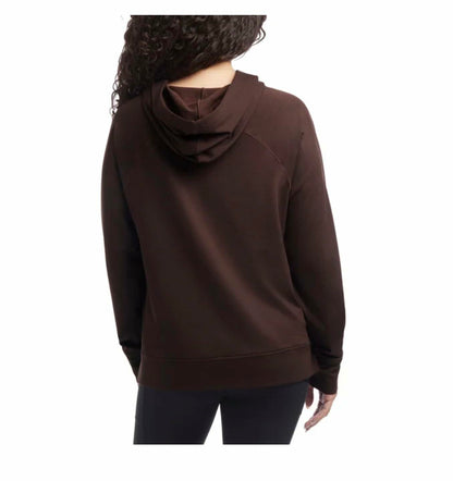 Danskin Women's Long Sleeve Melange Hoodie Pullover with Kangaroo Pocket (US, Alpha, XX-Large, Regular, Regular, Espresso Heather (Brown))