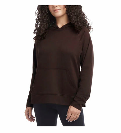 Danskin Women's Long Sleeve Melange Hoodie Pullover with Kangaroo Pocket (US, Alpha, XX-Large, Regular, Regular, Espresso Heather (Brown))