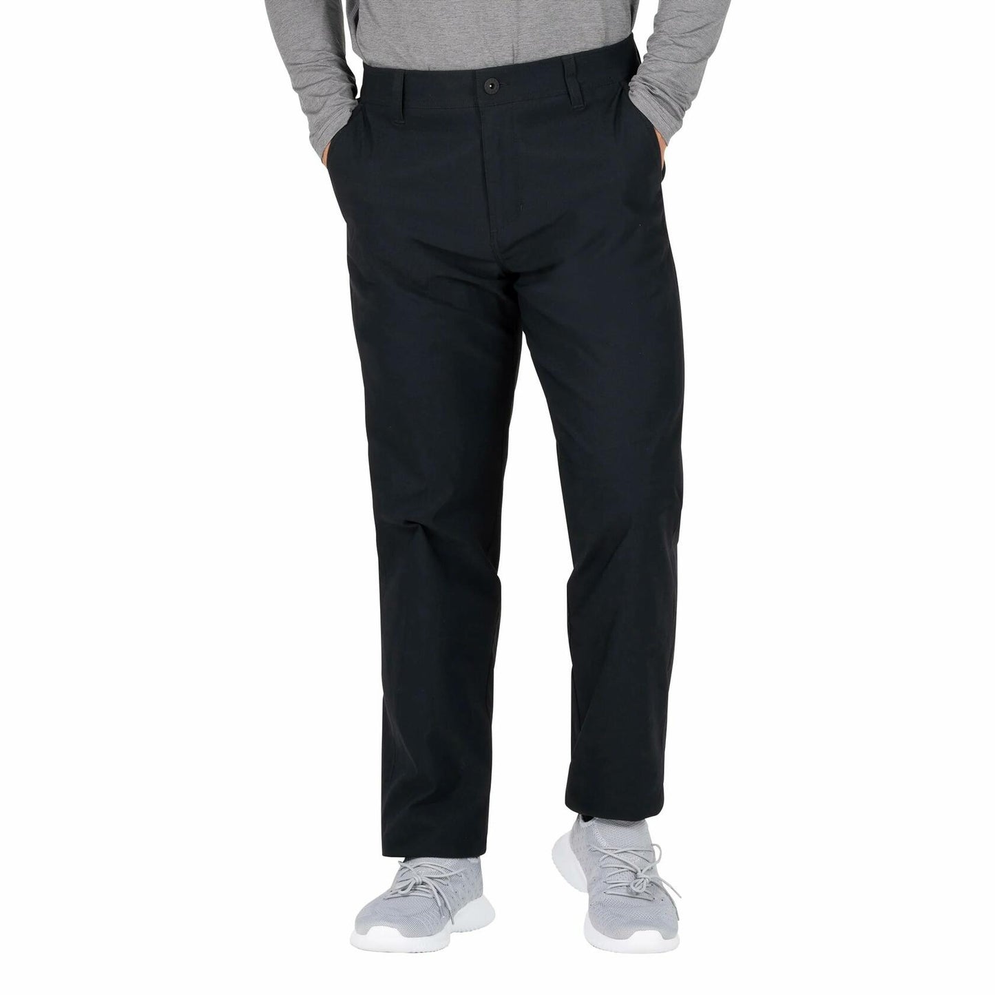 Gerry Men's Water Resistant Fleece Lined Stretch Pants with Zip Pockets and Adjustable Hem, Black (40W x 32L)
