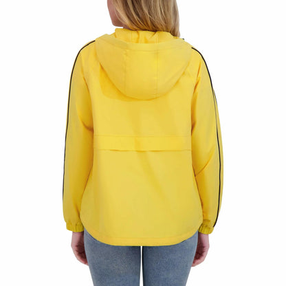 Tommy Hilfiger Women’s Windbreaker Jacket, Lightweight Hooded (Yellow, X-Large)