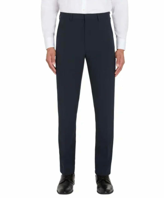 Calvin Klein Men's Slim Fit Stretch Flat Front Dress Pant (US, Waist Inseam, 30, 32, Regular, Regular, Blue)