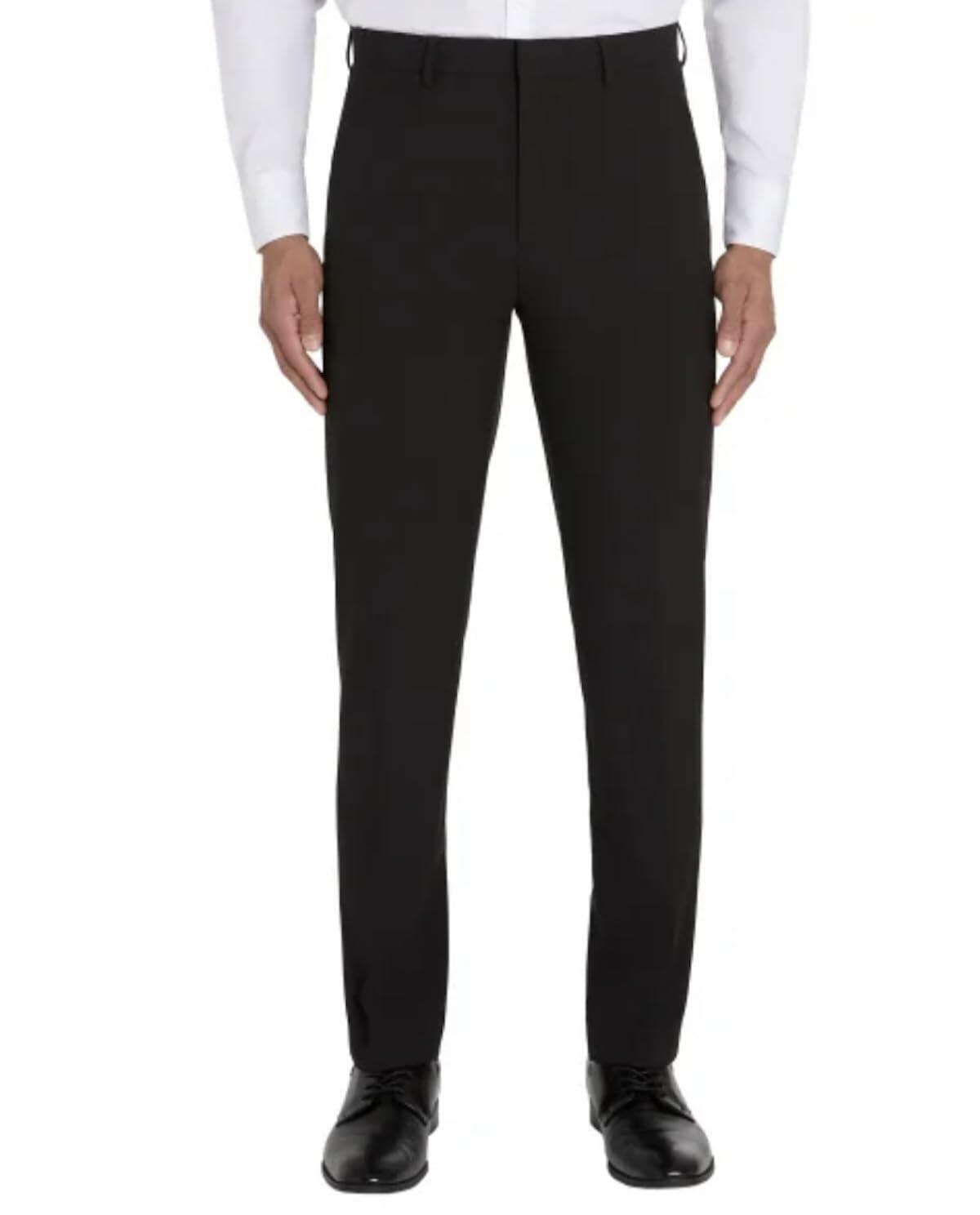 Calvin Klein Men's Slim Fit Stretch Flat Front Dress Pant (US, Waist Inseam, 32, 34, Regular, Regular, Black)